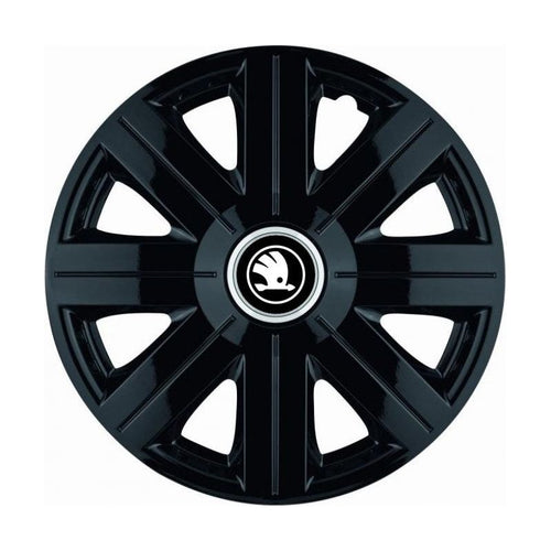 Set 4 Capace Roti Autohelix MSA® potrivite jantelor de 16 inch, pentru Skoda Alb Negru model Cosmos Black