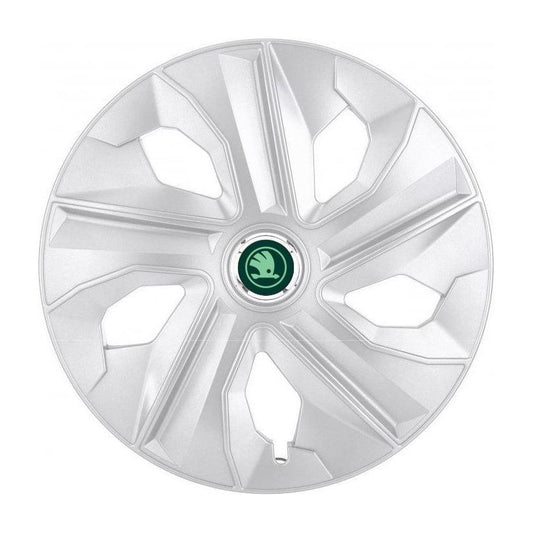 Set 4 Capace Roti potrivite jantelor de 16 inch, pentru Skoda Nou Verde, model Luna Crom