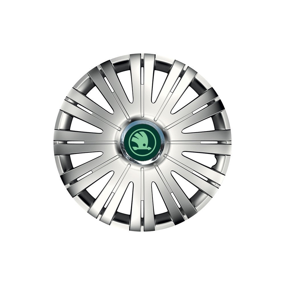 Set 4 Capace Roti potrivite jantelor de 16 inch, pentru Skoda Nou Verde, model Active Crom