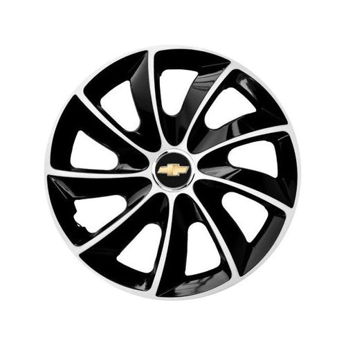 Set 4 Capace Roti potrivite jantelor de R16 inch, pentru Chevrolet, model Stig Extra Black & White