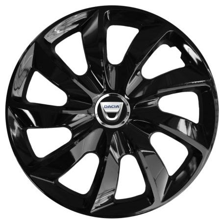 4 db-os 17 colos (R17) Stig fényes fekete kerékszett, Dacia kompatibilis