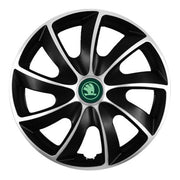 Set 4 Capace Roti Autohelix MSA® potrivite jantelor de R14 inch, pentru Skoda nou Verde, model Quad Silver & Black