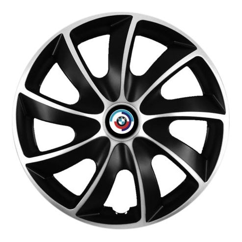 Set 4 Capace Roti Autohelix MSA® potrivite jantelor de R14 inchi, pentru BMW nou, model Quad Silver & Black