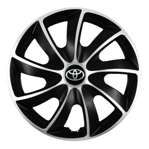 Set 4 Capace Roti Autohelix MSA® potrivite jantelor de R14 inchi, pentru Toyota, model Quad Silver & Black