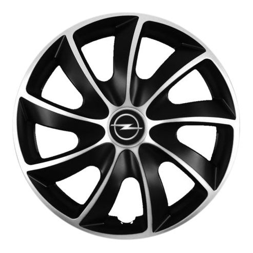 Set 4 Capace Roti Autohelix MSA® potrivite jantelor de R14 inchi, pentru Opel, model Quad Silver & Black