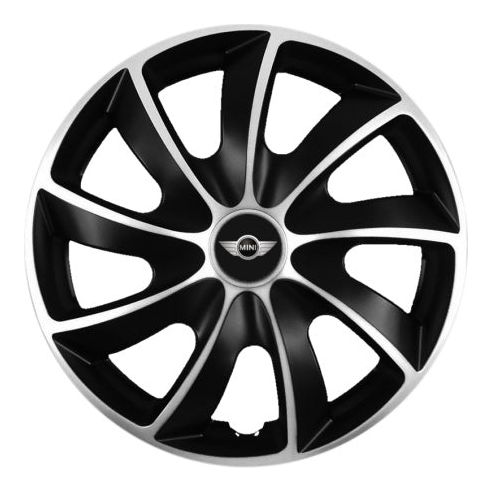 Set 4 Capace Roti Autohelix MSA® potrivite jantelor de R14 inchi, pentru Mini, model Quad Silver & Black
