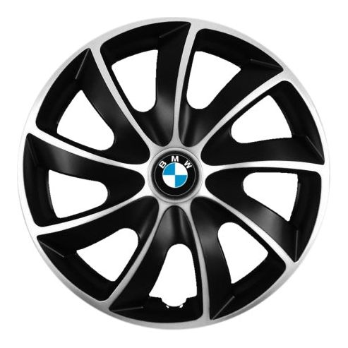 Set 4 Capace Roti Autohelix MSA® potrivite jantelor de R14 inchi, pentru BMW, model Quad Silver & Black