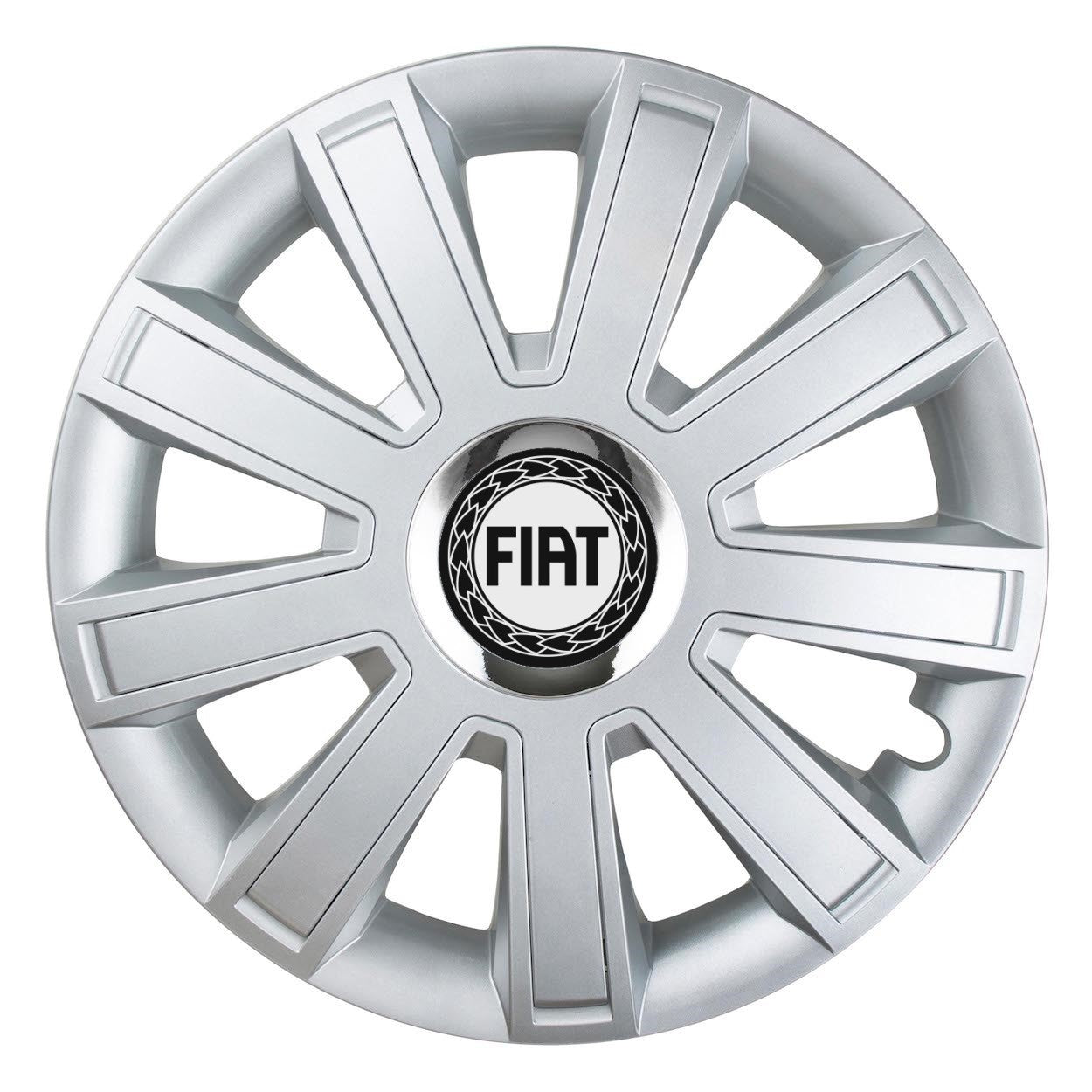 Set 4 Capace Roti, potrivite jantelor de R14, pentru Fiat, model flash cromat