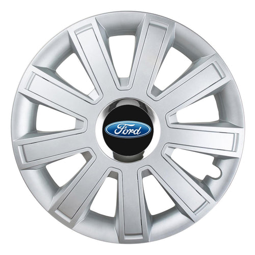 Комплект 4 таса, подходящи за джанти R14, за Ford, хромиран модел flash