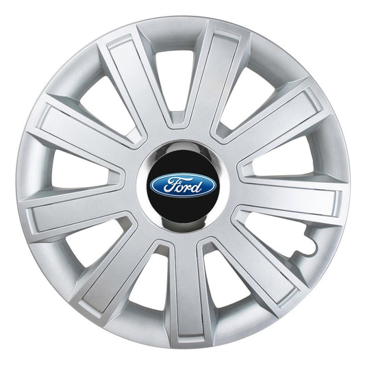 Set 4 Capace Roti, potrivite jantelor de R14, pentru Ford, model flash cromat