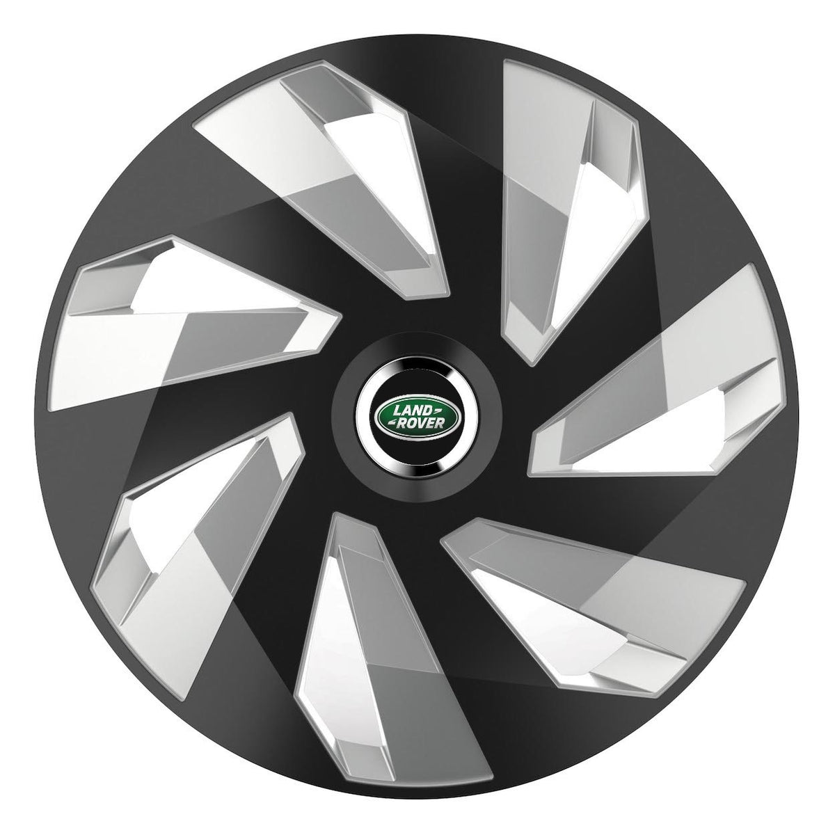 Set 4 Capace Roti, potrivite jantelor de R14, pentru Land Rover, model vector black and silver
