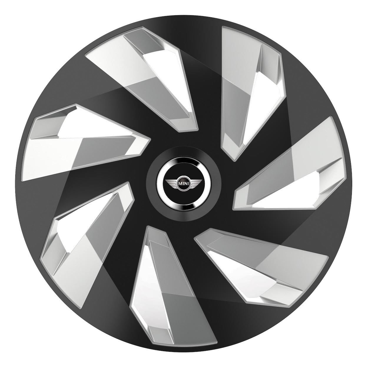 Set 4 Capace Roti, potrivite jantelor de R14, pentru Mini, model vector black and silver
