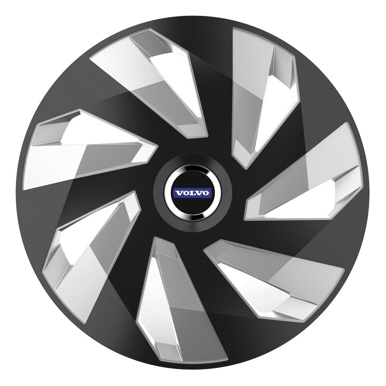 Set 4 Capace Roti, potrivite jantelor de R14, pentru Volvo, model vector black and silver