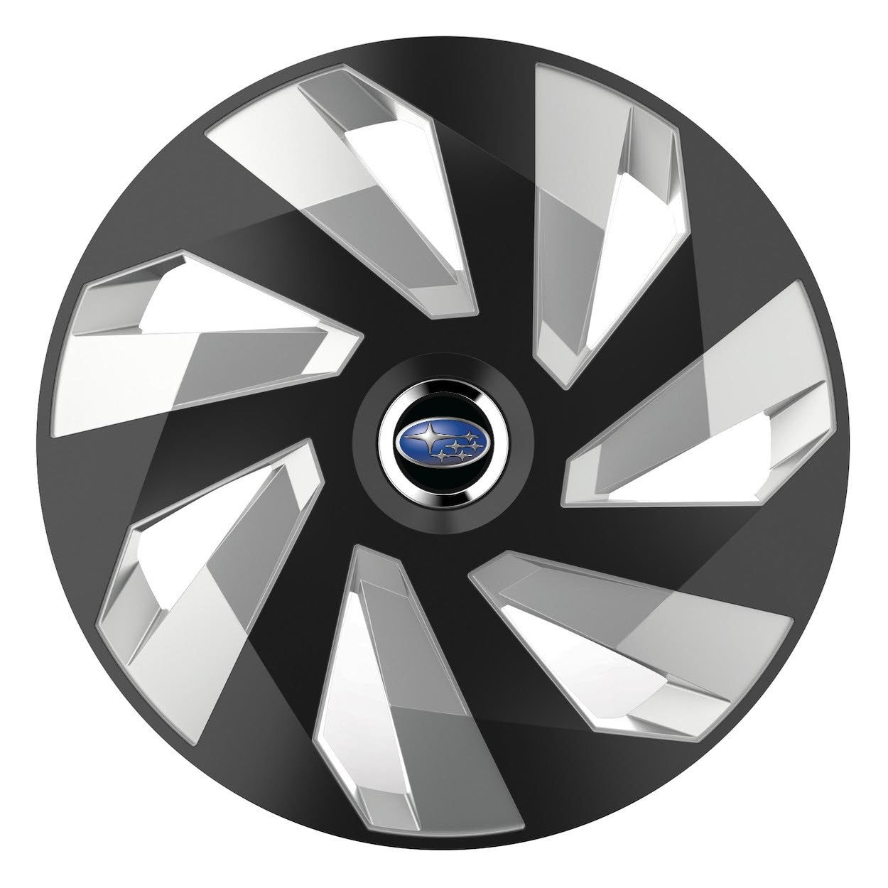 Set 4 Capace Roti, potrivite jantelor de R14, pentru Subaru, model vector black and silver