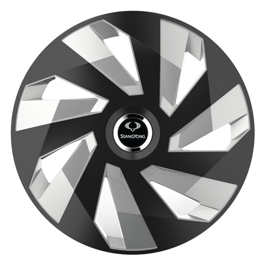 Set 4 Capace Roti, potrivite jantelor de R14, pentru SsangYoung, model vector black and silver