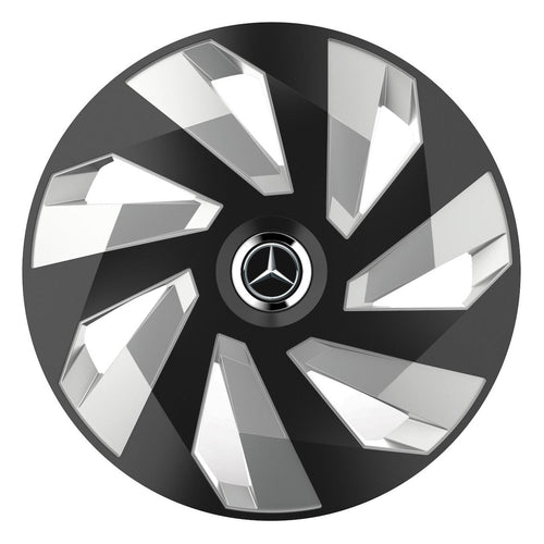 Set 4 Capace Roti, potrivite jantelor de R14, pentru Mercedes-Benz, model vector black and silver