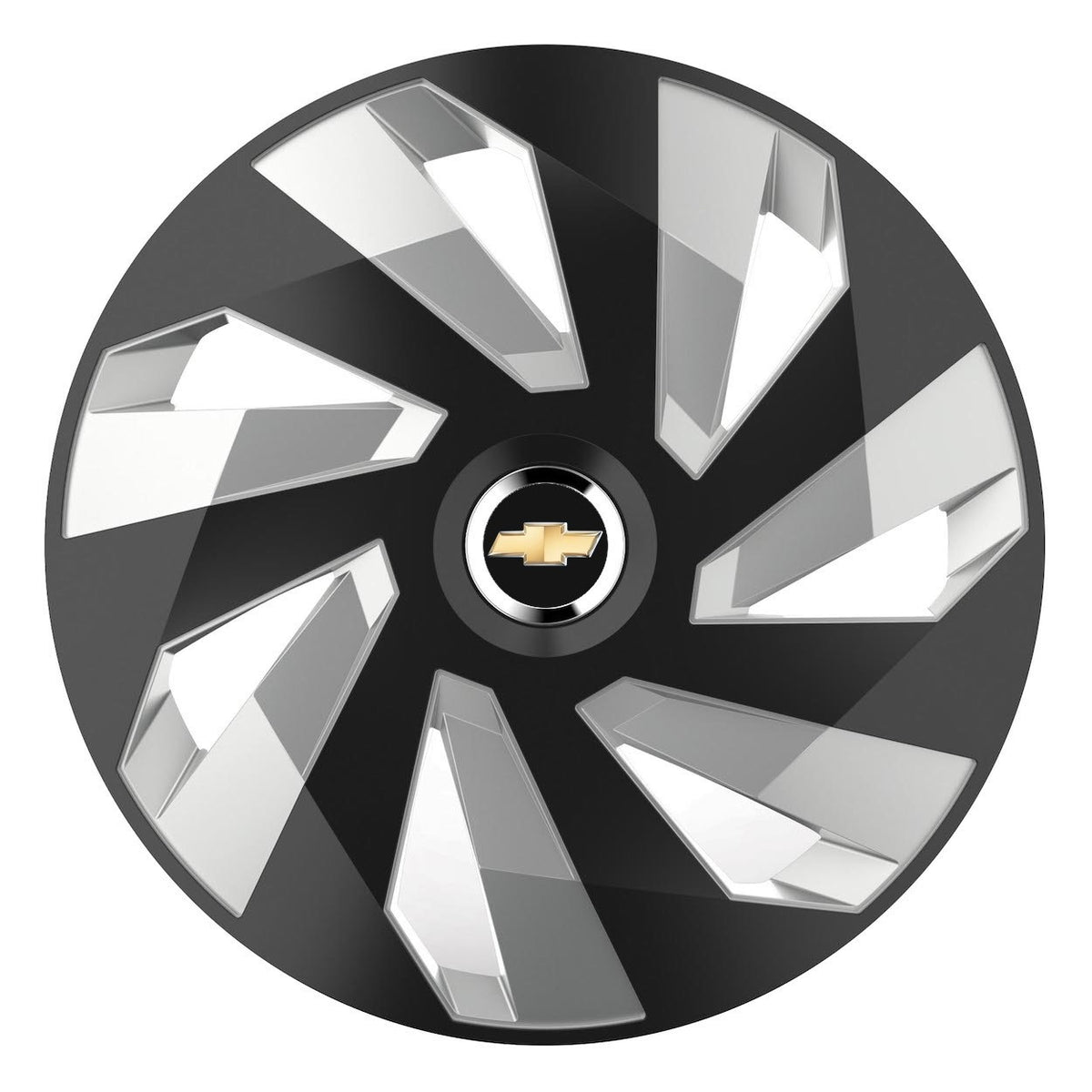 Set 4 Capace Roti, potrivite jantelor de R14, pentru Chevrolet, model vector black and silver