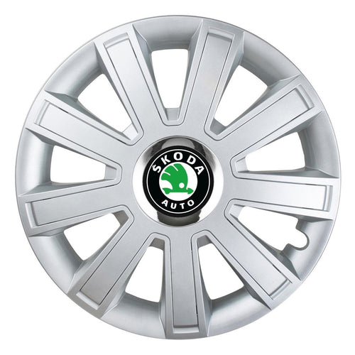 Set 4 Capace Roti, potrivite jantelor de R14, pentru Skoda, model flash cromat