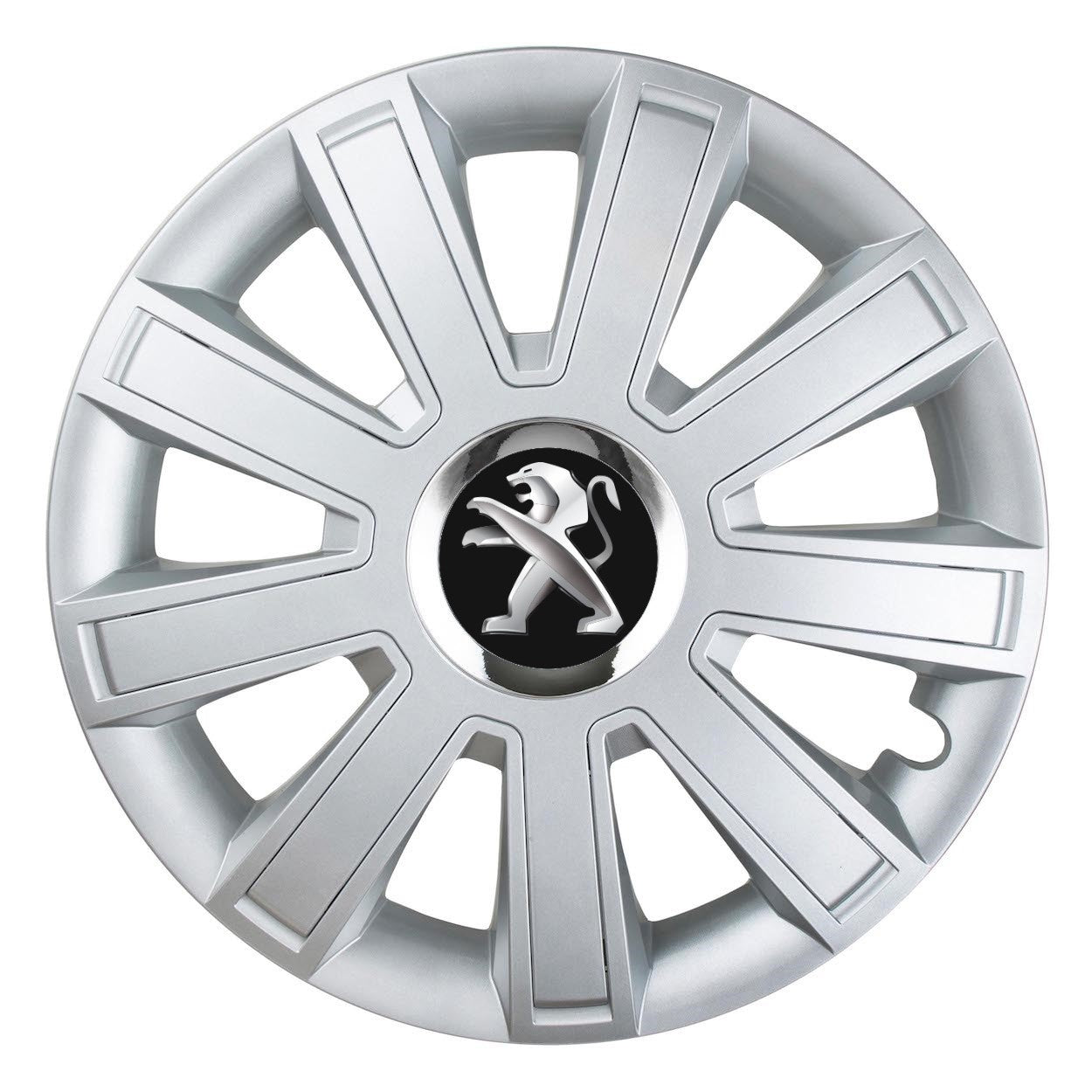 Set 4 Capace Roti, potrivite jantelor de R14, pentru Peugeot, model flash cromat