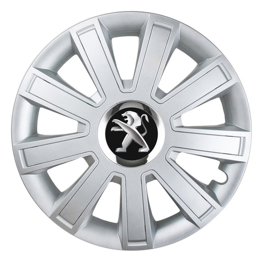 Set 4 Capace Roti, potrivite jantelor de R14, pentru Peugeot, model flash cromat