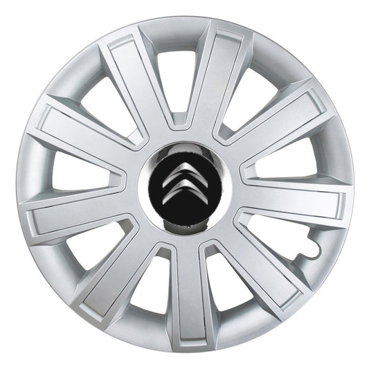 Set 4 Capace Roti, potrivite jantelor de R14, pentru Citroen, model flash cromat