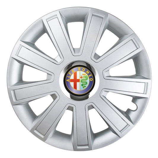 Set 4 Capace Roti, potrivite jantelor de R15, pentru Alfa Romeo, model flash cromat