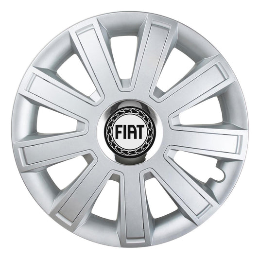 Комплект 4 таса, подходящи за джанти R15, за Fiat, хромиран модел flash