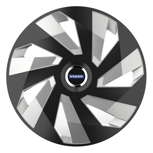 Set 4 Capace Roti, potrivite jantelor de R15, pentru Volvo, model vector black and silver