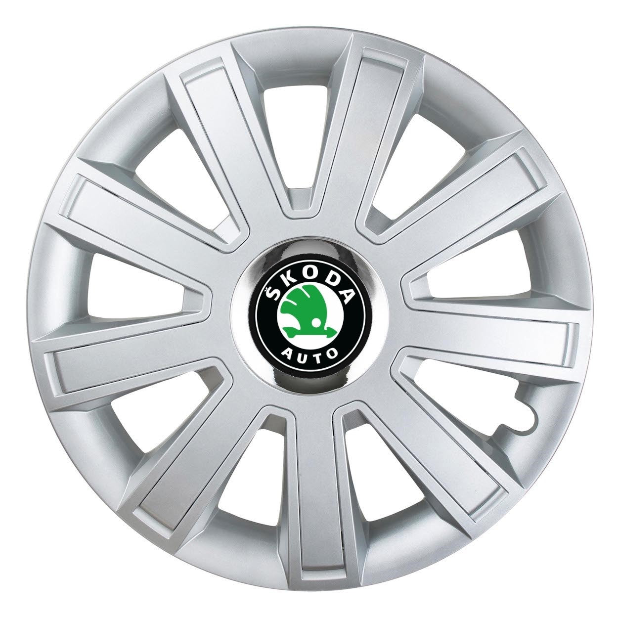 4 darabos dísztárcsa készlet, R15 felnikre alkalmas, Skoda modellekhez, krómozott kivitel