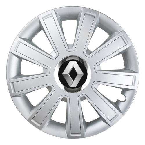 Set 4 Capace Roti, potrivite jantelor de R15, pentru Renault, model flash cromat