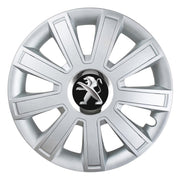 Set 4 Capace Roti, potrivite jantelor de R15, pentru Peugeot, model flash cromat