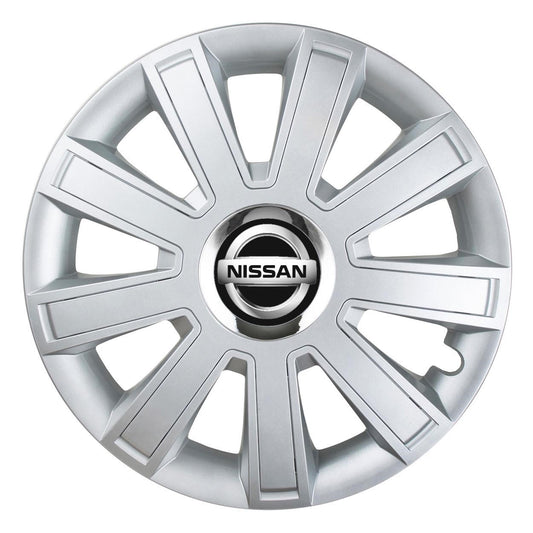 Комплект 4 таса, подходящи за 15-цолови джанти, за Nissan, хромиран мигащ модел