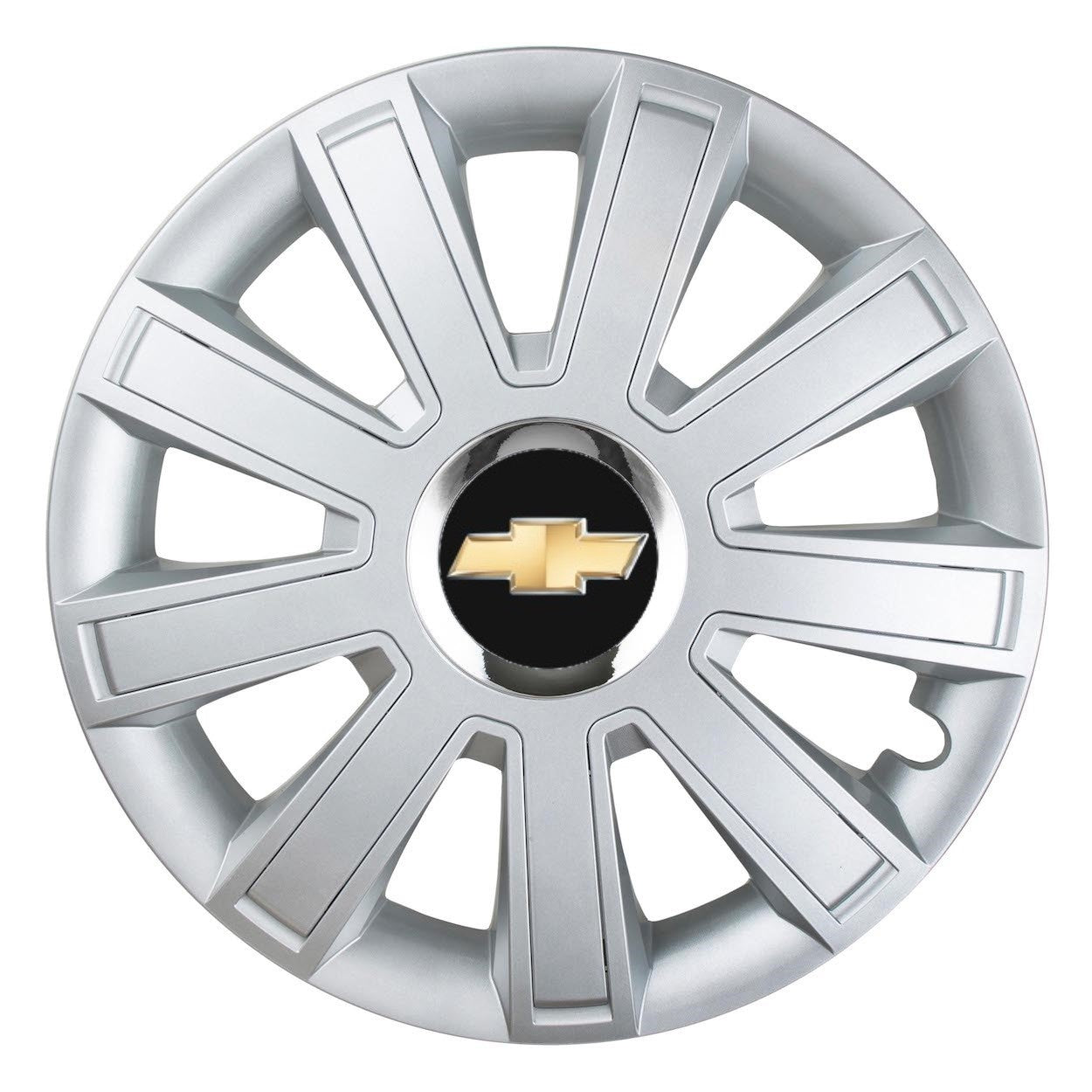 4 darabos dísztárcsa készlet, R15 felnikre alkalmas, Chevrolet-re, krómozott villámmodell