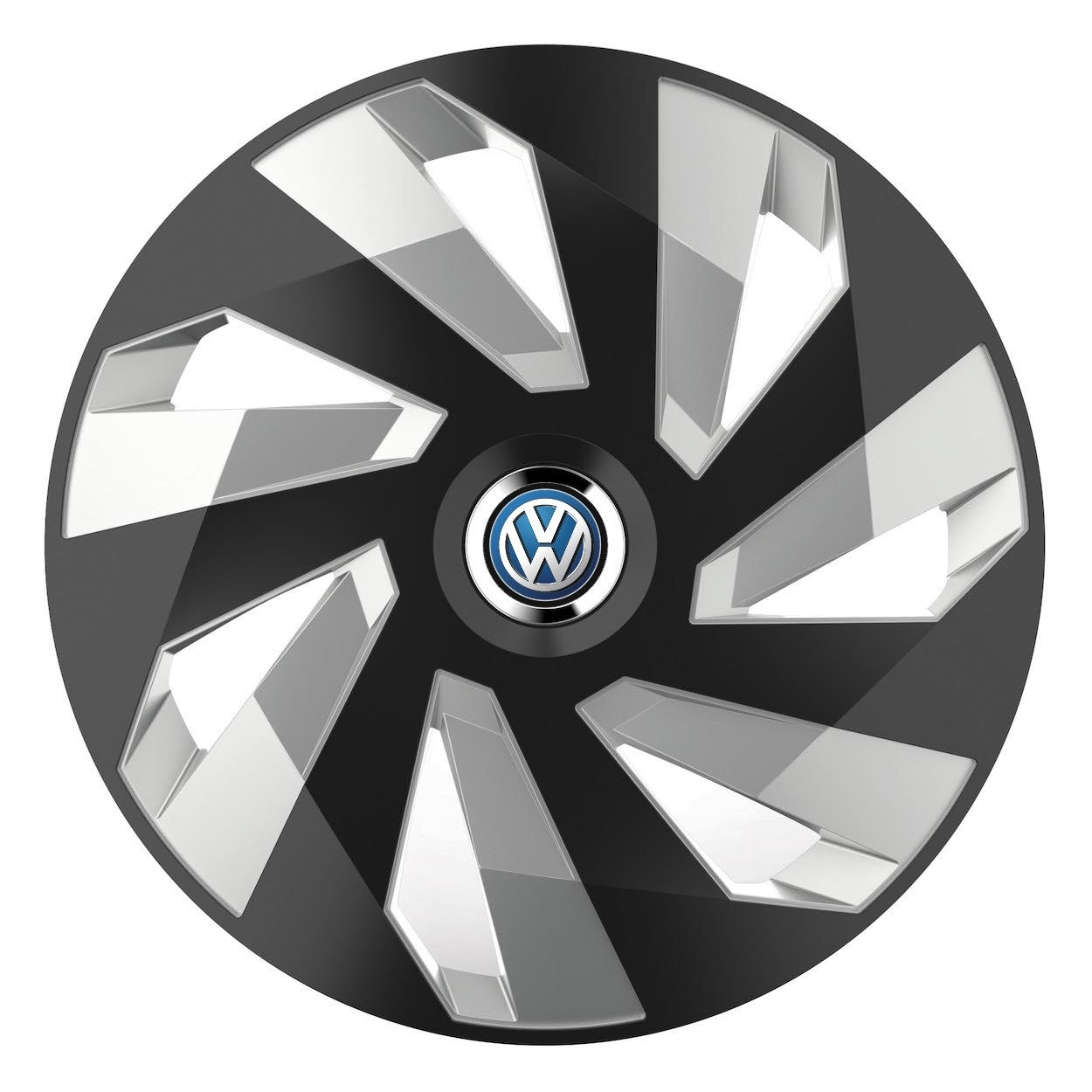 Set 4 Capace Roti, potrivite jantelor de R16, pentru Volkswagen, model vector black and silver