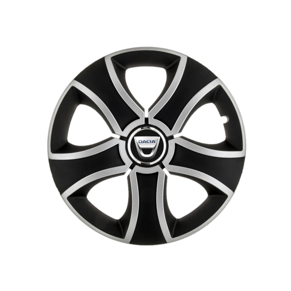 Set 4 Capace Roti 13 inchi (R13) Bis Gri-Negru Compatibile Cu Dacia