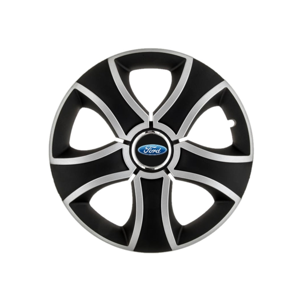 Set 4 Capace Roti 13 inchi (R13) Bis Gri-Negru Compatibile Cu Ford