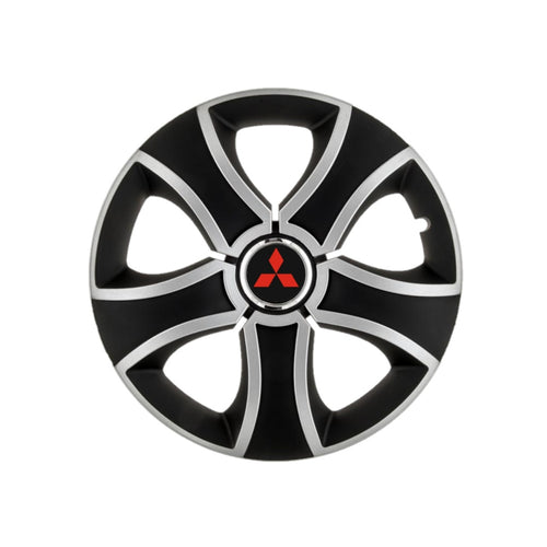 4 db-os 13 hüvelykes (R13) Bis szürke-fekete Mitsubishi-kompatibilis kerékborító készlet