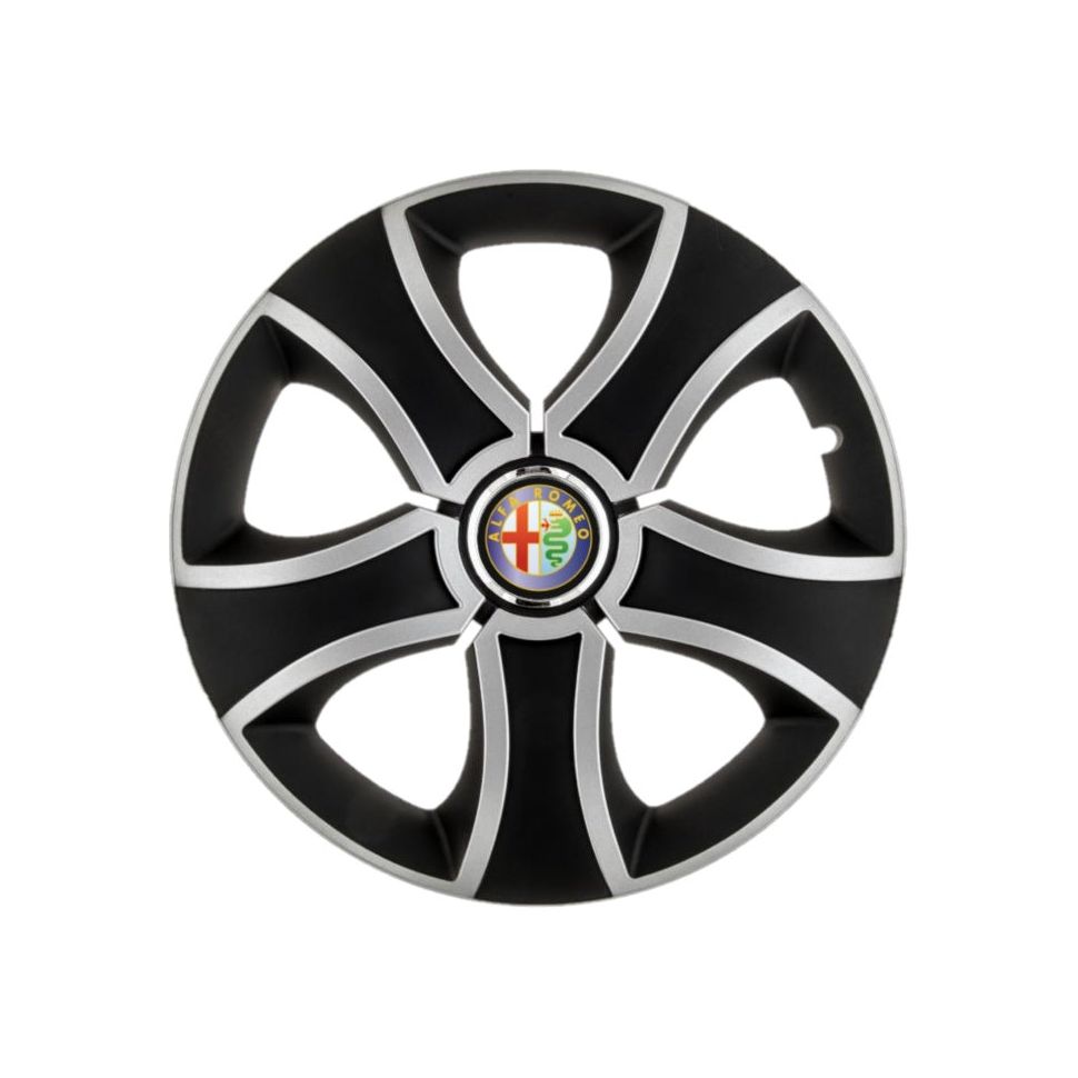 Set 4 Capace Roti 14 inchi (R14) Bis Gri-Negru, Compatibile Cu Alfa Romeo