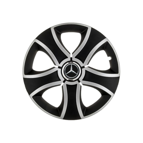Set 4 Capace Roti 14 inchi (R14) Bis Gri-Negru, Compatibile Cu Mercedes Benz