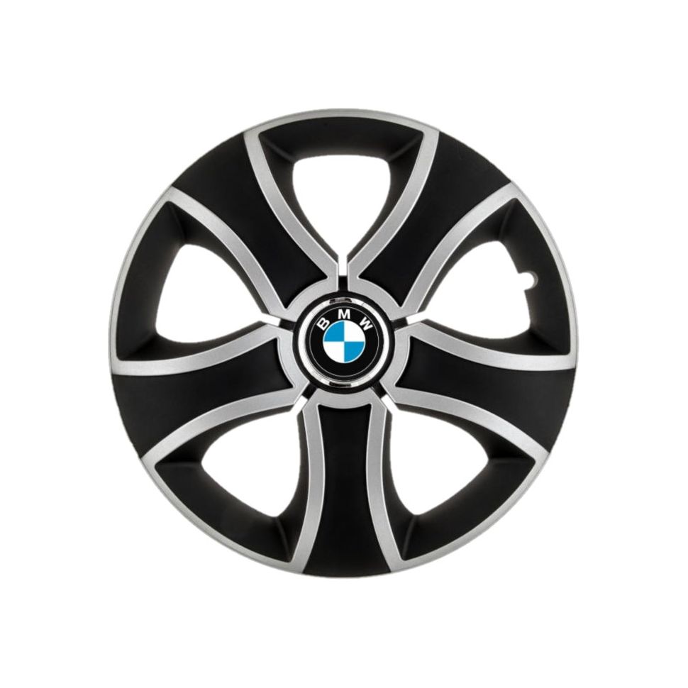 Set 4 Capace Roti 15 inchi (R15) Bis Gri-Negru, Compatibile Cu BMW