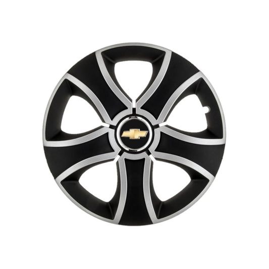4 db-os 15 hüvelykes (R15) Bis szürke-fekete kerékborító készlet, Chevrolet-kompatibilis