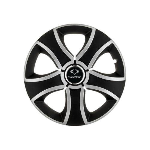 Set 4 Capace Roti 15 inchi (R15) Bis Gri-Negru, Compatibile Cu SsangYong
