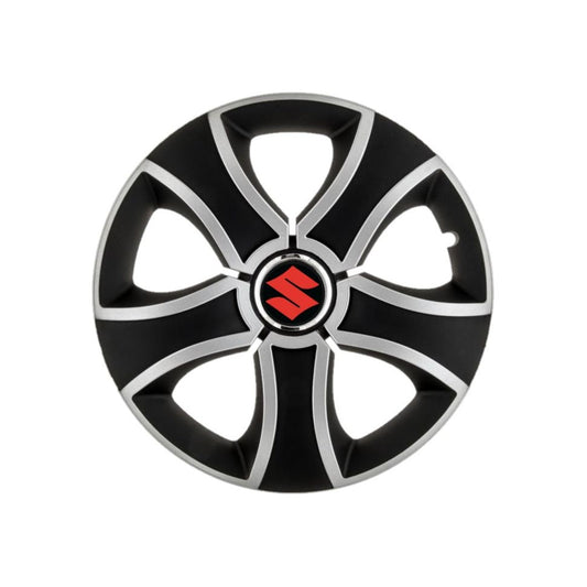 Set 4 Capace Roti 15 inchi (R15) Bis Gri-Negru, Compatibile Cu Suzuki