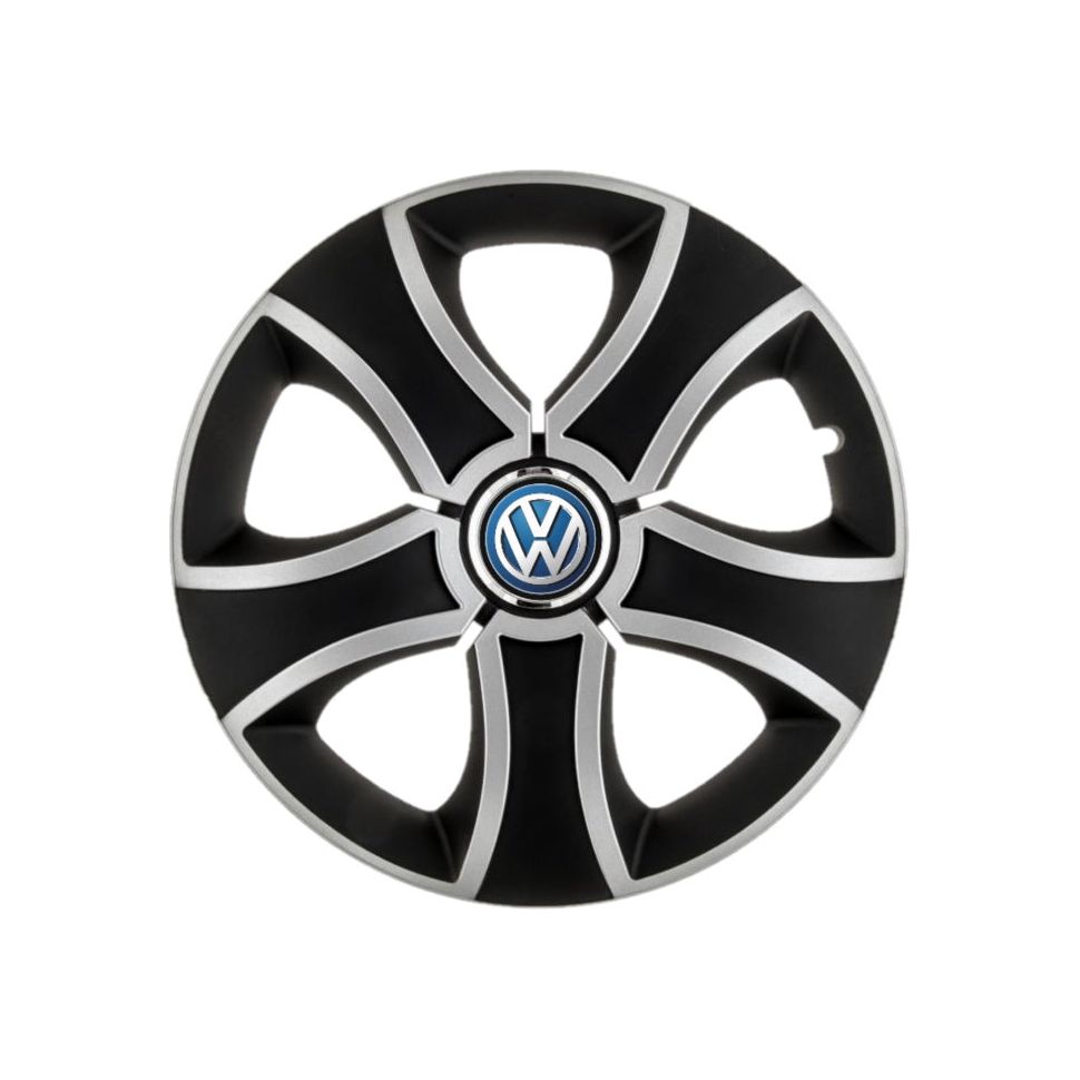 Set 4 capace roti Bis Gri-Negru R15 pentru gama auto Volkswagen