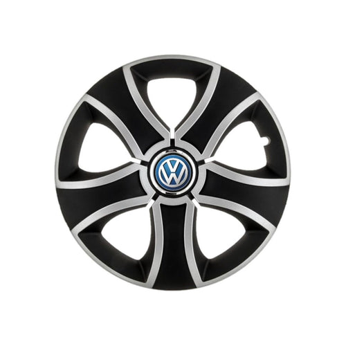 4 db-os 15 hüvelykes (R15) Bis szürke-fekete kerékborító készlet, Volkswagen-kompatibilis