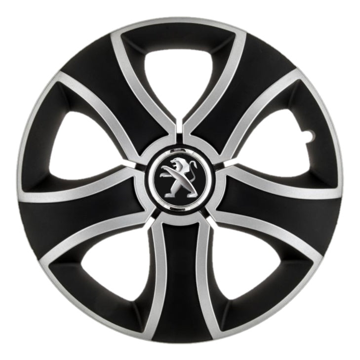 Set 4 Capace Roti 16 inchi (R16) Bis Gri-Negru, Compatibile Cu Peugeot