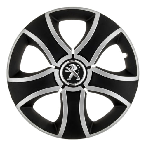 Set 4 Capace Roti 16 inchi (R16) Bis Gri-Negru, Compatibile Cu Peugeot