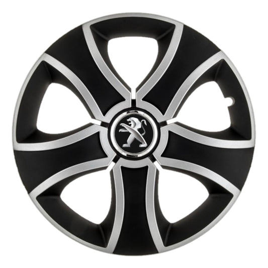 Set 4 Capace Roti 16 inchi (R16) Bis Gri-Negru, Compatibile Cu Peugeot