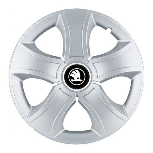 4 db-os 14 hüvelykes (R14) kerékborító készlet, Bis szürke, Skoda fekete-fehér modellekkel kompatibilis