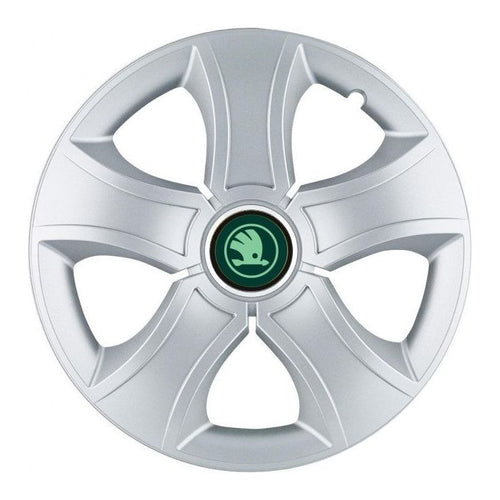 4 db-os 14 hüvelykes (R14) kerékborító készlet, Bis szürke, Skoda zölddel kompatibilis